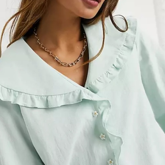 & other stories daisy button ruffle color blouse - Picture 3 of 5
